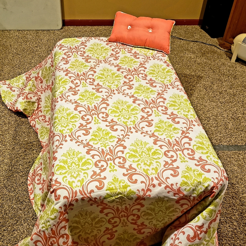 Twin size comforter and pillow